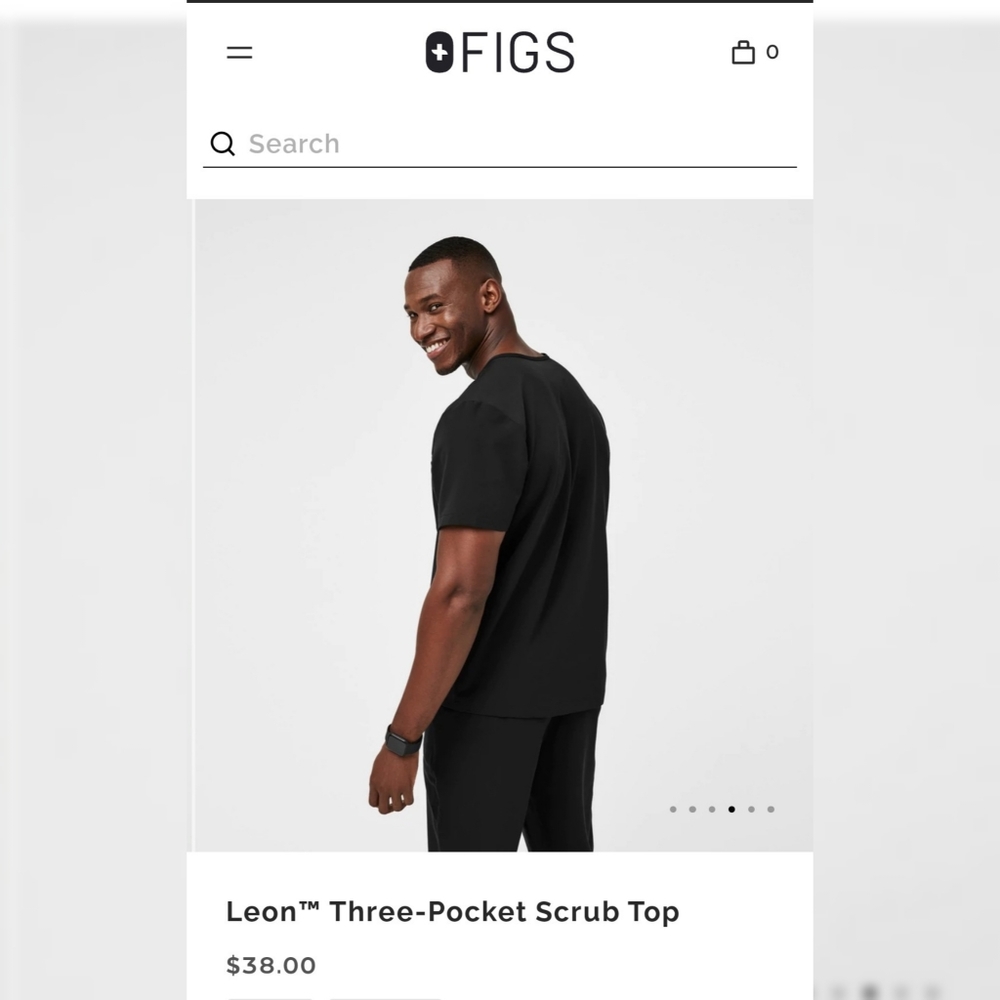 Mens Figs Leon Three-Pocket Scrub Top